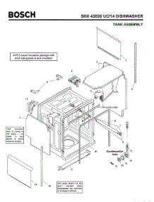 03 - Tank Assembly parts for Bosch Dishwasher SHX43E06 UC/14 (FD 8211-) from AppliancePartsPros.com