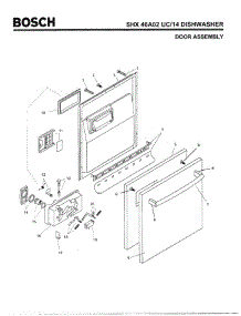 02 - Door Assembly parts for Bosch Dishwasher SHX46A02 UC/14 (FD 8211-) from AppliancePartsPros.com