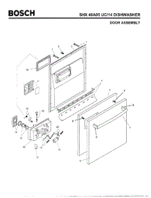 02 - Door Assembly parts for Bosch Dishwasher SHX46A05 UC/14 (FD 8211-) from AppliancePartsPros.com
