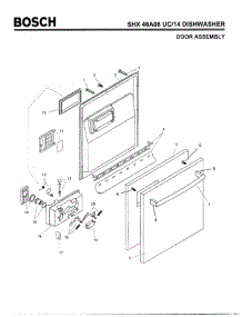 02 - Door Assembly parts for Bosch Dishwasher SHX46A06 UC/14 (FD 8211-) from AppliancePartsPros.com