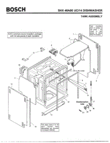 03 - Tank Assembly parts for Bosch Dishwasher SHX46A06 UC/14 (FD 8211-) from AppliancePartsPros.com