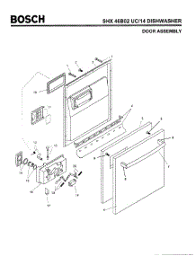02 - Door Assembly parts for Bosch Dishwasher SHX46B02 UC/14 (FD 8211-) from AppliancePartsPros.com