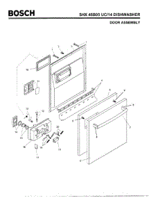 02 - Door Assembly parts for Bosch Dishwasher SHX46B05 UC/14 (FD 8211-) from AppliancePartsPros.com