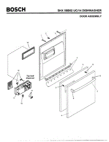 02 - Door Assembly parts for Bosch Dishwasher SHX56B02 UC/14 (FD 8211-) from AppliancePartsPros.com