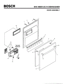 02 - Door Assembly parts for Bosch Dishwasher SHX56B05 UC/14 (FD 8211-) from AppliancePartsPros.com