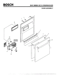02 - Door Assembly parts for Bosch Dishwasher SHX56B06 UC/14 (FD 8211-) from AppliancePartsPros.com