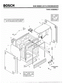 03 - Tank Assembly parts for Bosch Dishwasher SHX56B06 UC/14 (FD 8211-) from AppliancePartsPros.com