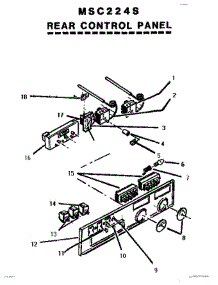 04 - Rear Control Panel parts for Thermador Range MSC224S from AppliancePartsPros.com
