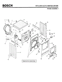 02 - Frame Assembly parts for Bosch WTA3510 UC/13 (FD 8201-) from AppliancePartsPros.com
