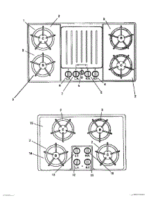 03 - Cooktop parts for Thermador Cooktop SGN36GS from AppliancePartsPros.com