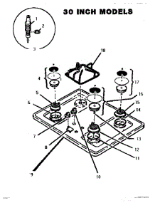 03 - 30 Inch Cooktop parts for Thermador Cooktop SGT36 from AppliancePartsPros.com