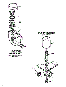 03 - Blower Assembly & Float Switch parts for Thermador Dishwasher THD4800 from AppliancePartsPros.com