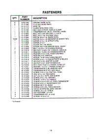 14 - Fasteners parts for Thermador Range PRSE304S from AppliancePartsPros.com