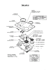 03 - Tmh34p-01 parts for Thermador Cooktop TMH45P-01 from AppliancePartsPros.com