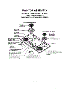 04 - Maintop Assy - Tmhcv36 parts for Thermador Cooktop TMH30B from AppliancePartsPros.com