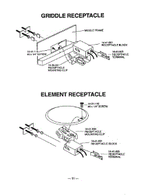 11 - Griddle & Element Receptacles parts for Thermador Cooktop TMHCV36GS from AppliancePartsPros.com