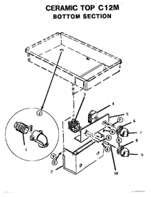 02 - Bottom Section parts for Thermador Cooktop C12M from AppliancePartsPros.com