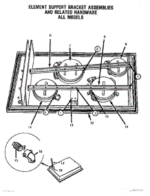 03 - Element Support Bracket parts for Thermador Cooktop CHCV30 from AppliancePartsPros.com
