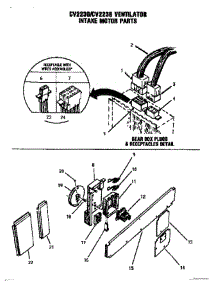 08 - Intake Motor parts for Thermador Cooktop GG3601 from AppliancePartsPros.com
