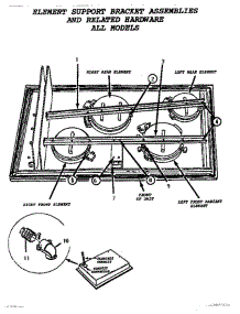 03 - Element Support Bracket parts for Thermador Cooktop CR36W from AppliancePartsPros.com