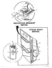 06 - Deflector Bracket & Body Detail parts for Thermador Wall Oven CT130 from AppliancePartsPros.com