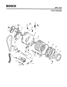 03 - Drum Assembly parts for Bosch Washer WFK2401 from AppliancePartsPros.com