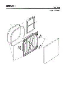 03 - Door Assembly parts for Bosch Dryer WTA3500 UC/04 from AppliancePartsPros.com