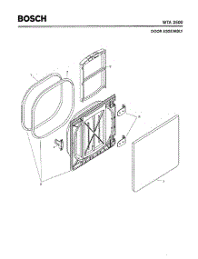 03 - Door Assembly parts for Bosch Dryer WTA3500 UC/08 from AppliancePartsPros.com
