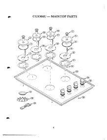 04 - Maintop Parts parts for Thermador Cooktop CGX304US from AppliancePartsPros.com