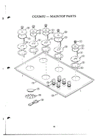 12 - Maintop Parts parts for Thermador Cooktop CGX365UB from AppliancePartsPros.com