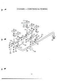 16 - Controls & Tubing parts for Thermador Cooktop CGX365US from AppliancePartsPros.com