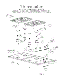 02 - Maintop Component Parts parts for Thermador Cooktop SGCS304RW from AppliancePartsPros.com