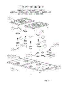 06 - Maintop Component Parts parts for Thermador Cooktop SGCS304RS from AppliancePartsPros.com