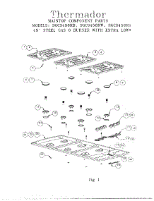 02 - Maintop Component Parts parts for Thermador SGCS456RS S\N 9803 from AppliancePartsPros.com