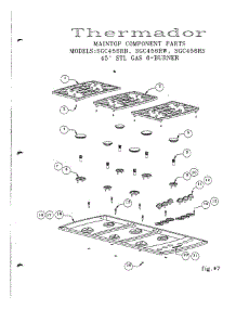 14 - Maintop Component Parts parts for Thermador Cooktop SGC456RW from AppliancePartsPros.com