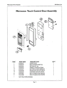 11 - Microwave Touch Control Door parts for Thermador Oven SM272W from AppliancePartsPros.com