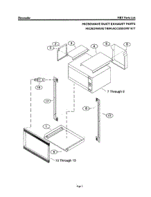 03 - Microwave Duct Exhaust & Trim Acc. parts for Thermador MT27S AFTER S/N 8204 from AppliancePartsPros.com