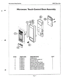 11 - Microwave Touch Control Door parts for Thermador Range SMW272P from AppliancePartsPros.com