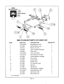 14 - Mid Plenum parts for Thermador Range C301U from AppliancePartsPros.com