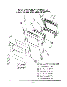 16 - Door parts for Thermador Wall Oven C272U from AppliancePartsPros.com