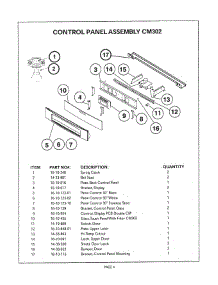 04 - Control Panel - Cm302 parts for Thermador Range CM301B from AppliancePartsPros.com