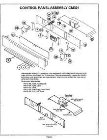 05 - Control Panel - Cm301 parts for Thermador Range CM301W from AppliancePartsPros.com