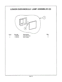 12 - Lower Oven Lamp parts for Thermador Range CM302S from AppliancePartsPros.com