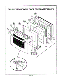 16 - Upper Microwave Door parts for Thermador Range CM302S from AppliancePartsPros.com