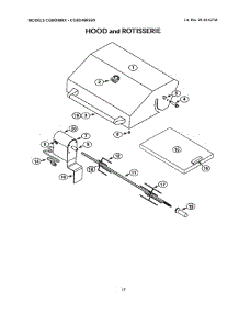 14 - Hood And Rotisserie parts for Thermador Grill & Smoker CGBD48RSBX from AppliancePartsPros.com