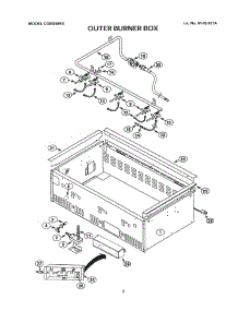 03 - Outer Burner Box parts for Thermador Grill & Smoker CGBD36RX from AppliancePartsPros.com