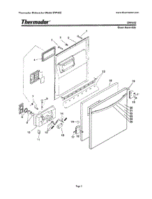02 - Door parts for Thermador Dishwasher DW44ZB from AppliancePartsPros.com