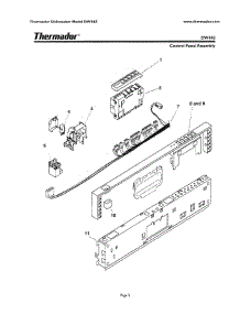 04 - Control Panel parts for Thermador Dishwasher DW44ZW from AppliancePartsPros.com