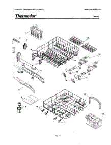 12 - Racks parts for Thermador Dishwasher DW44ZW from AppliancePartsPros.com