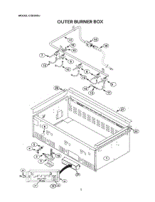 04 - Outer Burner Box parts for Thermador Grill & Smoker CGB36RU from AppliancePartsPros.com